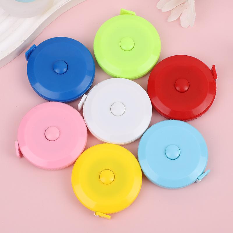 Yellow 1.5 Meter Soft Leather Tape Measure Automatic Telescopic Tape Measure Portable Circular Plastic Ruler