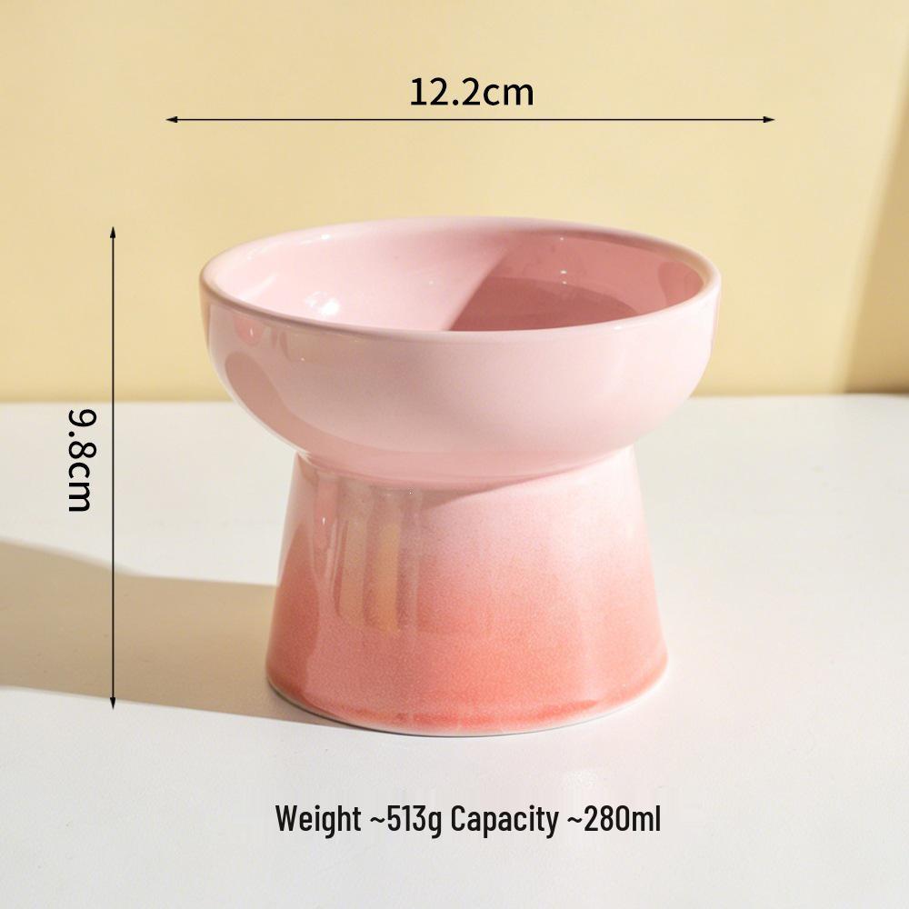 Ceramic Gradient Pet Bowl for Cats and Dogs - Feeder, Food, and Water Bowl
