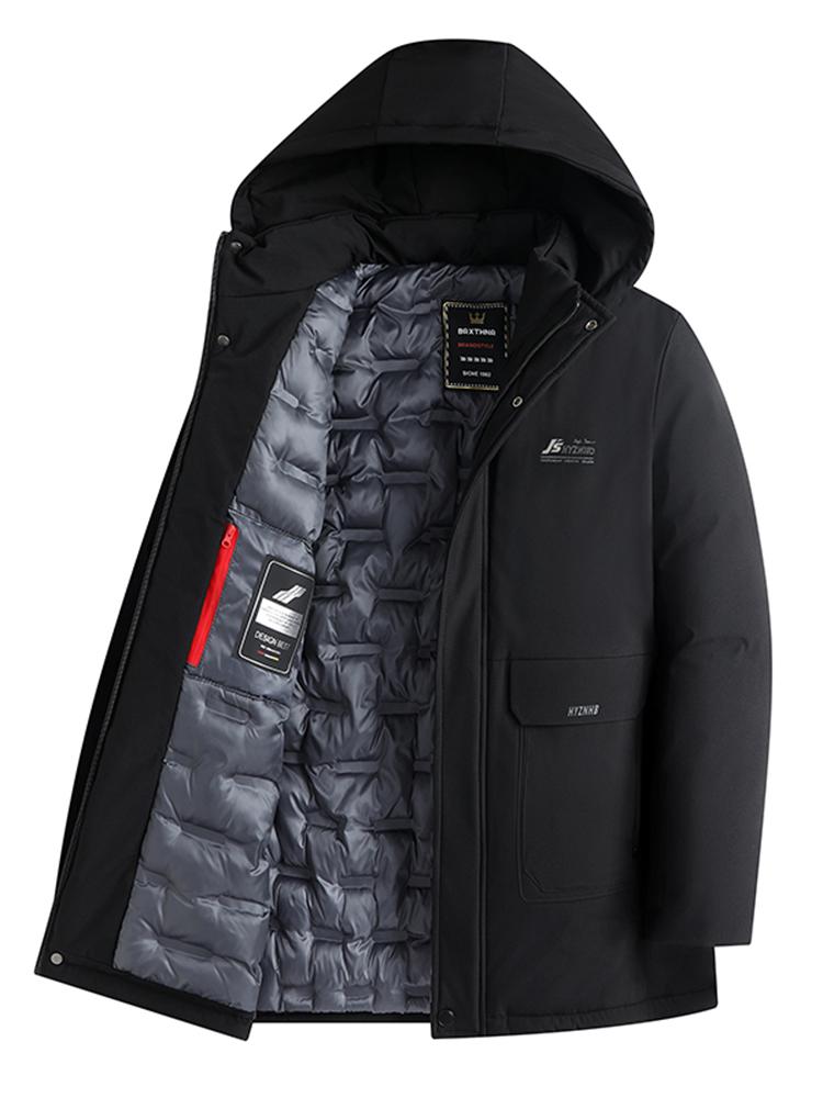 2026 Neue Winter Lange Parkas Herren Verdicken Lässiger Parka Slim Fit Jacke Wasserdicht Warm Kapuze Abnehmbare Oberbekleidung Mantel