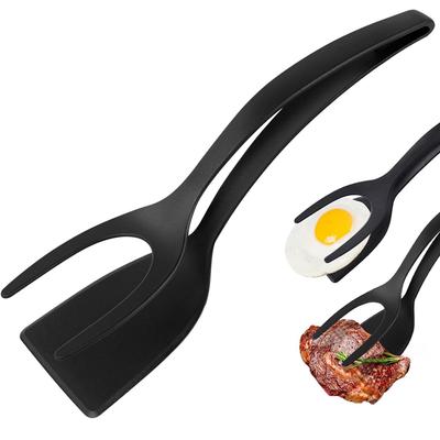 2'si 1 arada Tutacaklı Flip Spatula Kelepçe Yumurta Gözleme Balık Fransız Tostu Omlet Yapımı Yapışmaz Ev Mutfak Pişirme Döner Alet