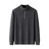 Men's Thermal Fleece Half-Zip Stand Collar Long Sleeve T-shirt Hoodie - Warm Autumn/Winter Layer