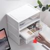 Stackable Clear Plastic Drawer Organizer, Dustproof Desktop Storage Box for Office, Makeup & Stationery, Space-Saving