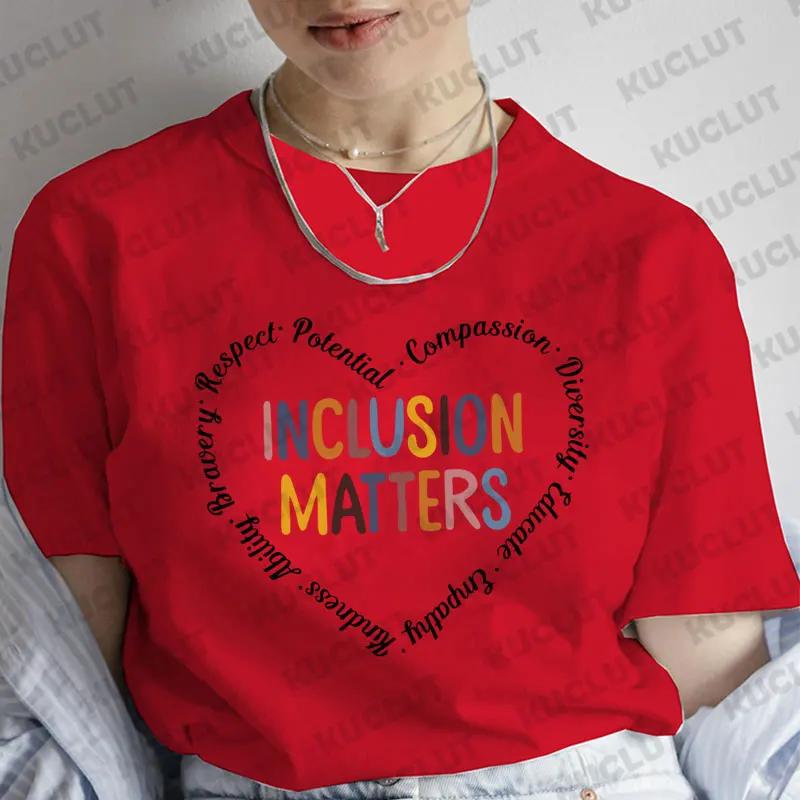 

T-shirts for Unisex Autism Awareness T-shirt Inclusion Matters Y2k Graphic Tops Fashion Summer Short Sleeve Tees Femme Clothing S