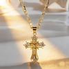 Damen Leichter Luxus Religiöses Kreuz Anhänger Pullover Kette - Vielseitig, Hochwertiges Gefühl, Nischen Design Halskette