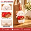 1Pcs Cute Sheep Plush Keychain Chinese New Year Mascot Doll Tang Suit Soft Stuffed Hanging Ornament For Lunar New Year Decor