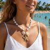 Exaggerated Imitation Pearl Conch Pendant Necklace for Women Boho Shell Starfish OT Toggle Clasp Choker Chain Party Jewelry Gift