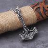 Norse Vikings Thor Hammer Mjolnir Necklace Stainless Steel Chain Vegvisir Pendant Male Jewelry Rune Amulet
