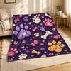 Dog Paw Bone Heart Coral Fleece Blanket Pet Lover Decor