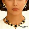 Fashionable and Elegant Special-shaped Imitation Pearl Necklace Geometric Spiral Necklace Stud Set Niche Women