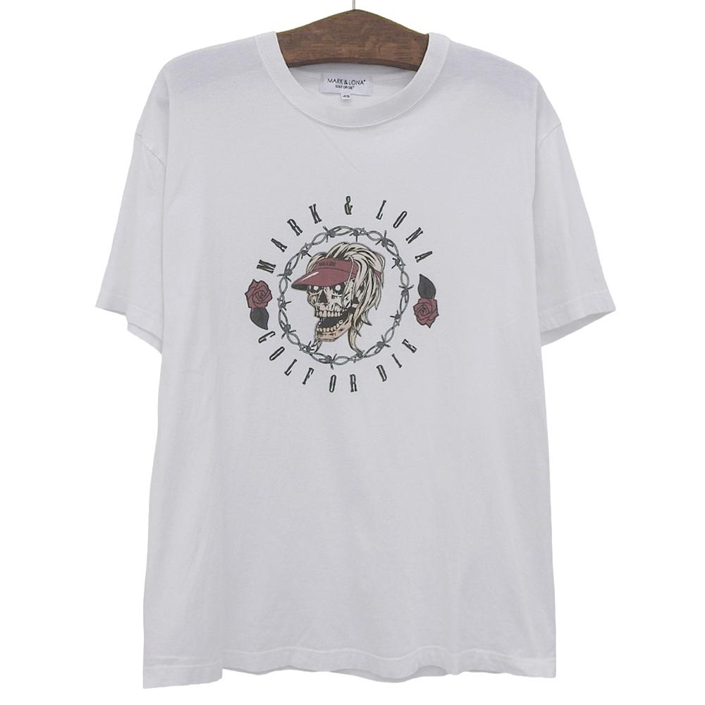 MARK&LONA Golf & Roses Tee, Men's, White, Size 48, MLM-4A-AA33 Tops 48 whiteUsed