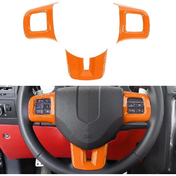 Linskip Steering Wheel Trim Compatible with Dodge Charger/Challenger/Durango/Dart 2009-2014 & Journey 2013-2022, Steering Wheel Cover for Charger