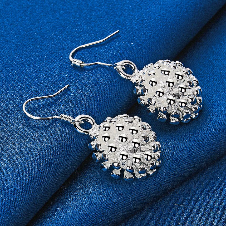 Charm 925 Sterling Silver Exquisite Sea Urchin Earrings for Women Fashion Wedding Party Jewelry Accessories