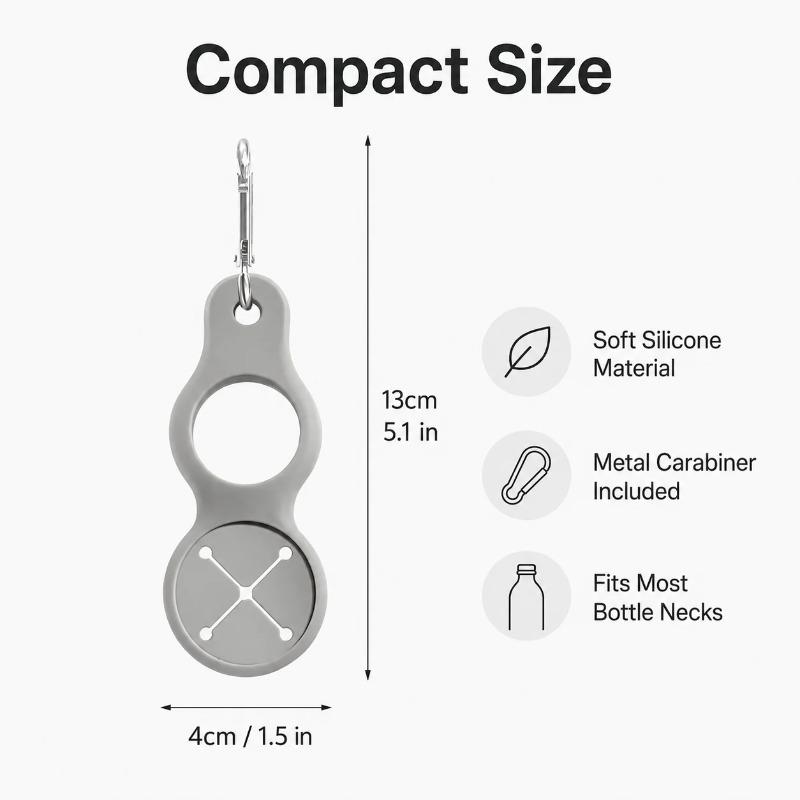 Outdoor Silikon Flaschen Schnalle Karabiner Wasserflaschenhalter Clip, Tragbarer Getränkeflaschen Aufhänger für Rucksack Camping Wandern Radfahren Reisen