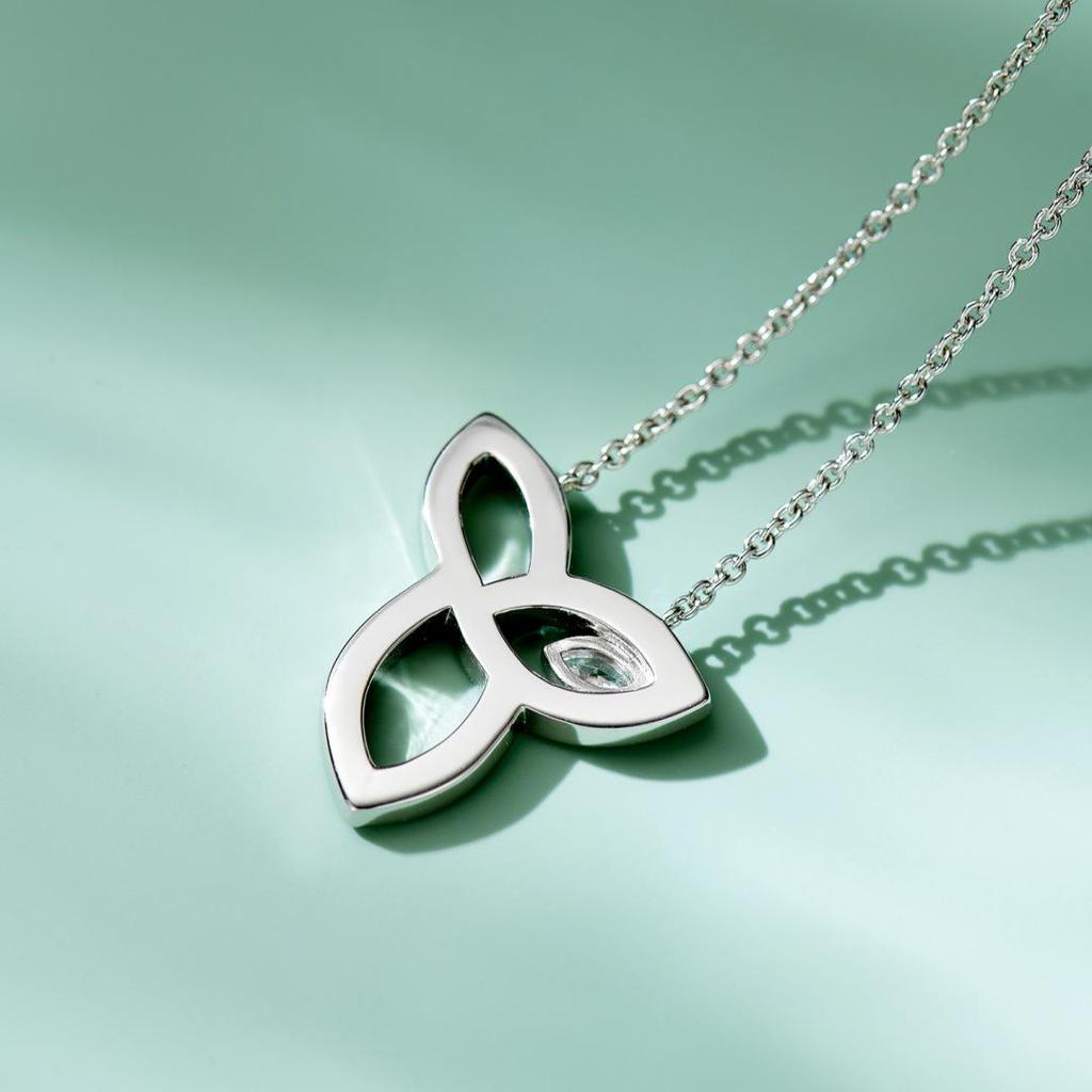 Lily Marquise 925 Silver Necklace with 5A High Carbon Diamond Clover Pendant - Elegant Light Luxury Clavicle Chain for Women