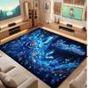 Floral Garden Theme Soft Crystal Velvet Rug Custom Name & Text Print Non Slip Floor Rug for Bedroom Living Room