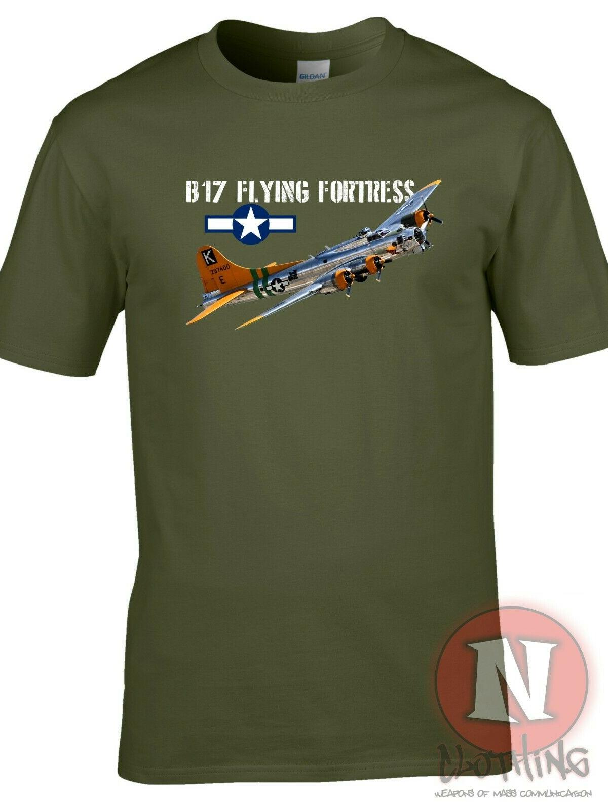 GUOYAN TOP WOII Amerikaanse Luchtmacht B17 Flying Fortress Zware Bomberman Squadron T-shirt. Premium katoenen korte mouwen O-hals heren T-shirt Nieuw S-3XL 3XL