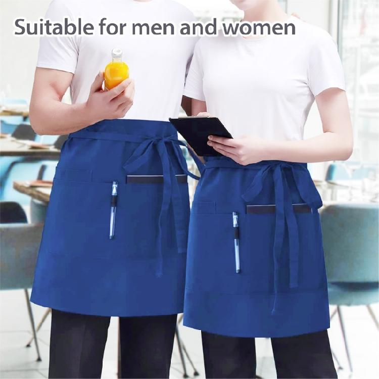 Waitress Aprons with 3Pocket Waist Aprons Commercial Waiter Half Apron with Extra Long Straps for Restaurant Server Work