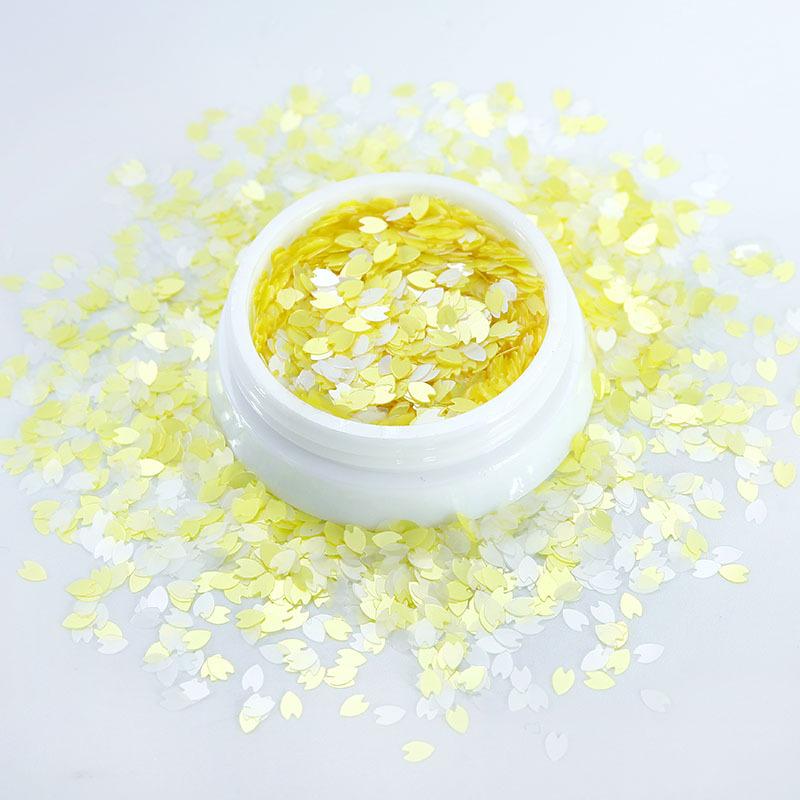 Garrafa plana primavera flor de cerejeira pétala unha glitter macaron 12 cores PET irregular decoração de unhas remendo DIY suprimentos para unhas