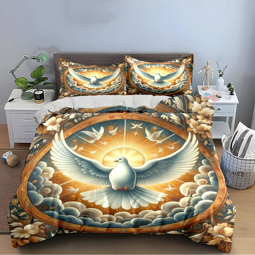 Dove and Sunlight Design Bedding Set Bedding set (1 duvet cover, 2 pillowcases, duvet not included)