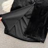 New Autumn Celebrity Temperament V Neck High Waist Dress with Bronzing Printing Fold Stitching and False Two Bag Hip Design