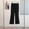 Early Spring Comfortable Plus Size High Waist Black Flare Pants for Women