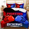 Povlak na přikrývku na boxerské rukavice velikosti Queen/King pro teenagery, chlapce, muže, sportovní, na boxerskou hru, soutěžní, měkký polyesterový povlak na přikrývku, černý červený
