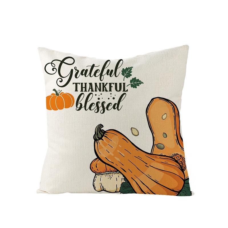 Autumn Harvest Pumpkin Print Pillow Cover Sofa Office Polyester Cushion Cover Home Furnishings