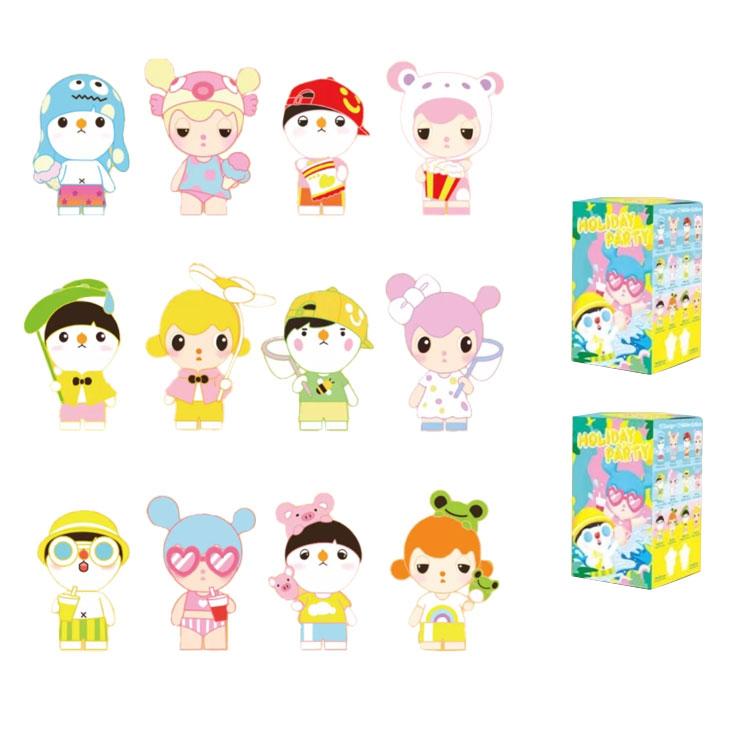 New POP MART Fake Holiday Party Collection Doll Figure Mystery Boxes Single Mystery Box/Full Box 12 Pcs PPMT-2406-0062