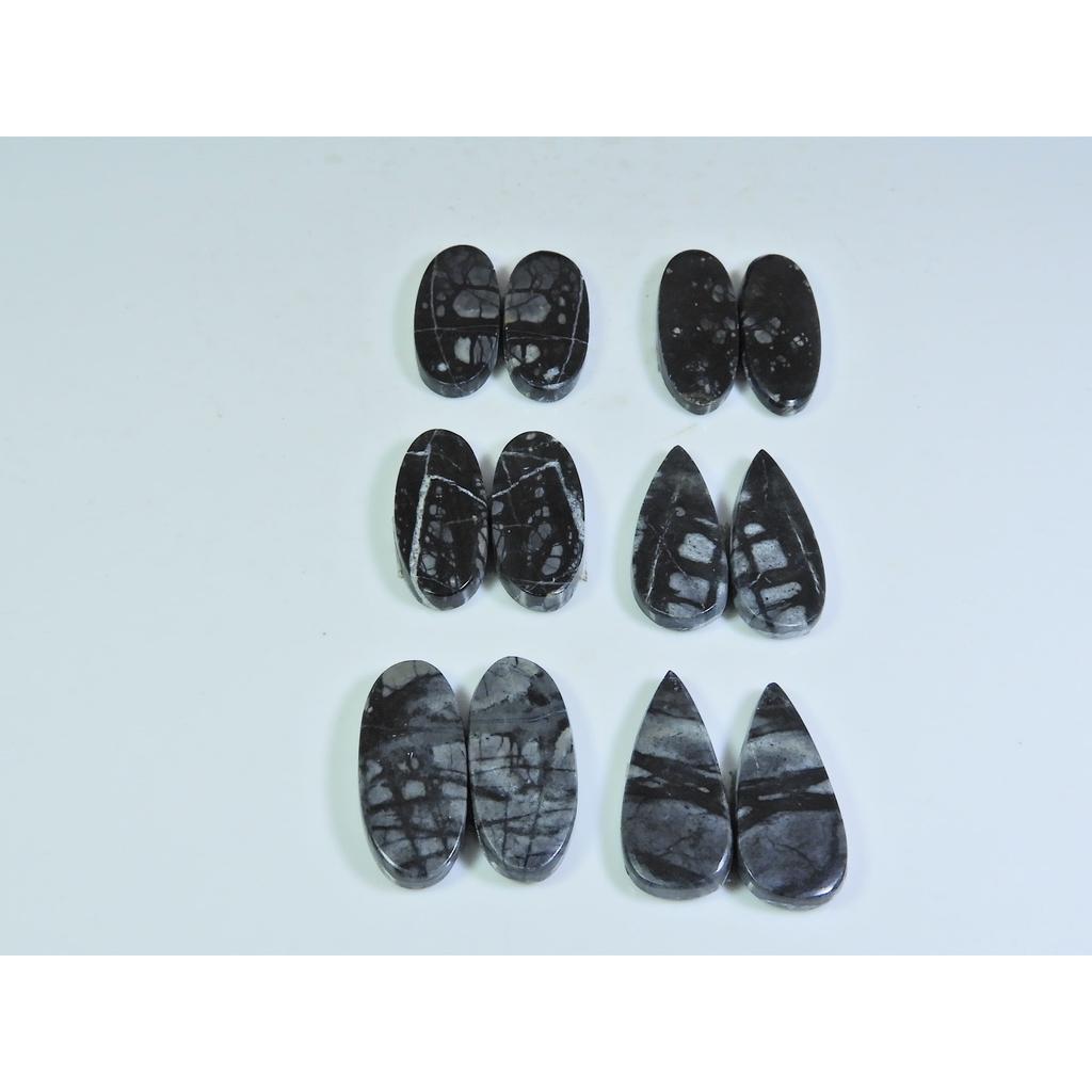 23-26MM Natural Picasso Jasper Matched Pair Mix Loose Gemstone 6Pair Lot A-590