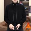 2025 Men's Gold Sable Velvet Thickened Chenille Lapel Jacket for Middle-Aged & Young Casual Wear