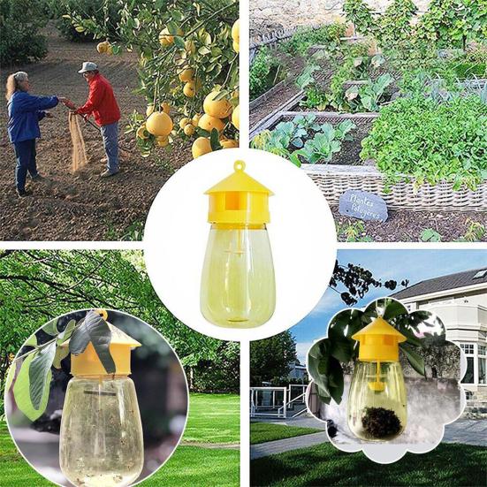 Fruit Fly Trap Outdoor Hanging Drosophila Trap Reusable Fruit Flies Cather Jar Melon Fly Trap for Orchard Vegetable Garden