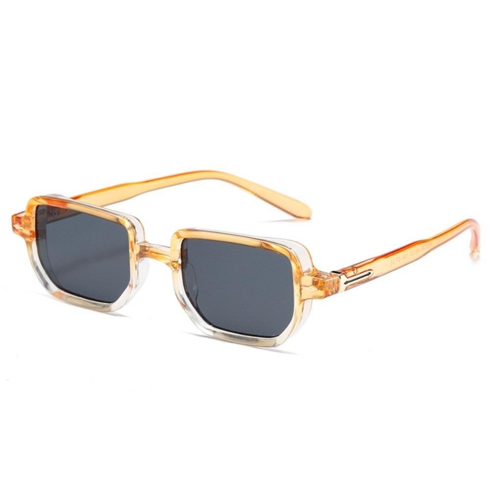 Punk Square Frame Glasses Small Frame UV400 Eyewear Retro Sun Glasses  Business