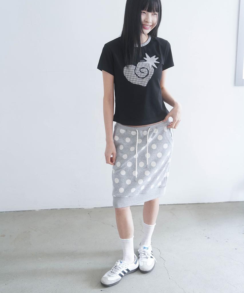 Mimdeowodeulobeu Jacquard Dot Midi Skirt