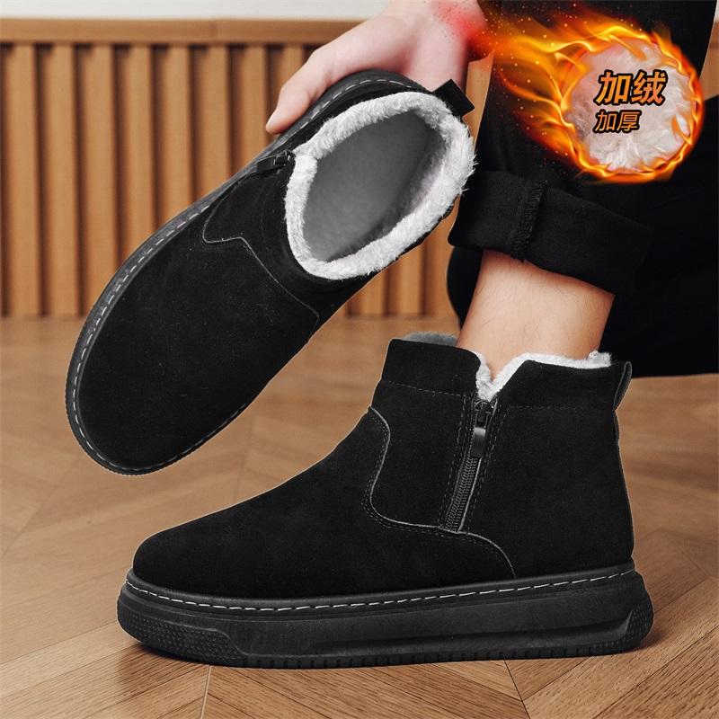 Winter Noslip Snow Boots Man Plush Anti Slip Thermal Insulated Men Ankle Boots Fur Platform Fleece-Lined Outdoor Casual Shoes