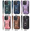 Anti-theft Wallet Finger Ring Holder Magnetic Flip Leather Case For iPhone 15 14Plus 13 12 11Pro XSMax /Samsung S23 S22 S21 S20 Ultra Plus A14 A54 A53