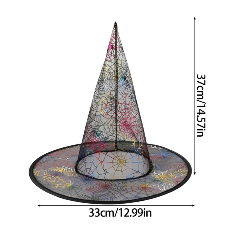 5Pcs Witch Hat 33cm High Pointed Wizard Hat Halloween Witch Cosplay Costume Accessories for Women Men Kid Cosplay