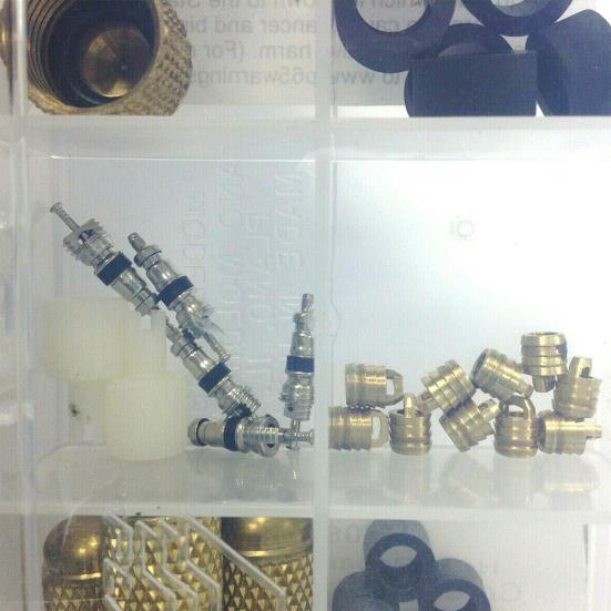 Kältemittelfüllschlauchkappenkerne 1/4 3/8 Zoll Dichtungen Reparaturwerkzeugsatz