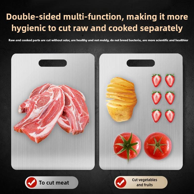 2-in-1Stainless Steel Cutting Board-Food Safe 316 Steel-Double-Sided Thick Kneading & Chopping Surface (Anti-Slip&Antibacterial)