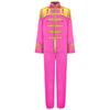 Kids 1960s British Star Costume Long Sleeve Gold Lace Decoration Fringe Rock Band Musician Shirt Pants Set