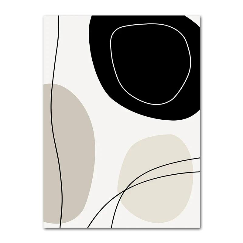 Bohemia Line Poster, Geometric Leaf, Rainbow Decoration, Abstract Painting, Canvas Painting, Picture for Living Room Decor