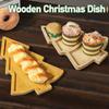 Christmas Plate Wooden Tray Xmas Tree Tableware Dried Fruit Snacks Doge Wooden Tray Fruit Plate Restaurants Fast Food Plate