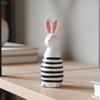 Wooden Bunnies Figurine Easter Rabbit Statue Indoor Easter Decoration Modern Art Spring Home Decors,Bunnies Sculpture