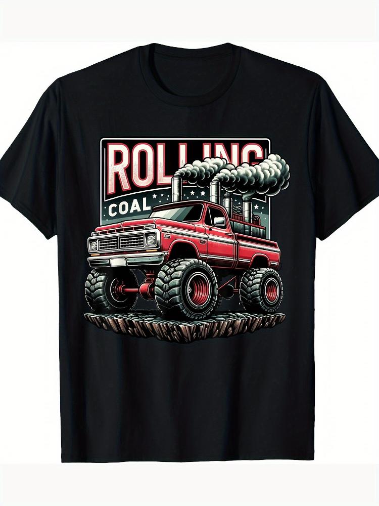 Rolling Coal Vintage Truck Turbo Brothers Mechanic Pattern Design 100 Cotton Oneck Short Sleeve Casual Printed Mens Tshirt