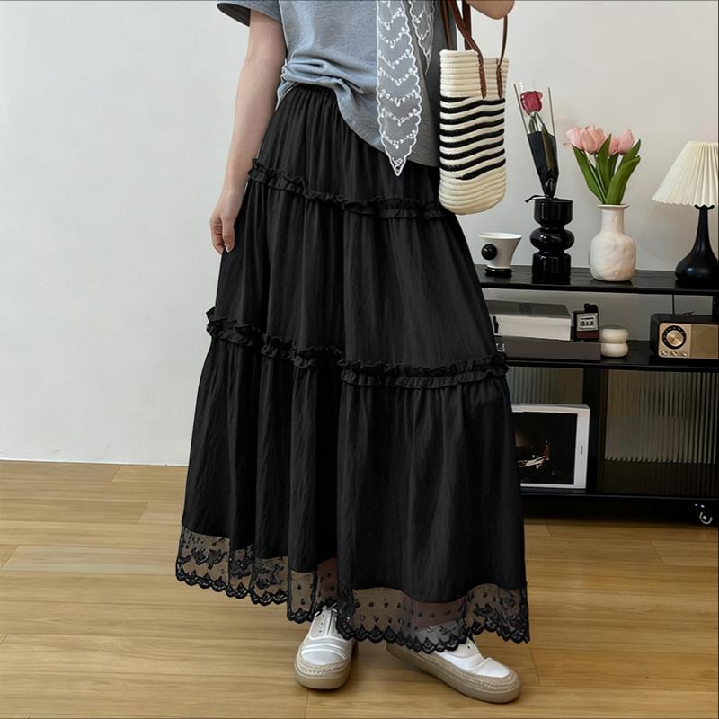 ZANZEA Dámské ležérní volné letní dlouhé sukně s elastickým pasem