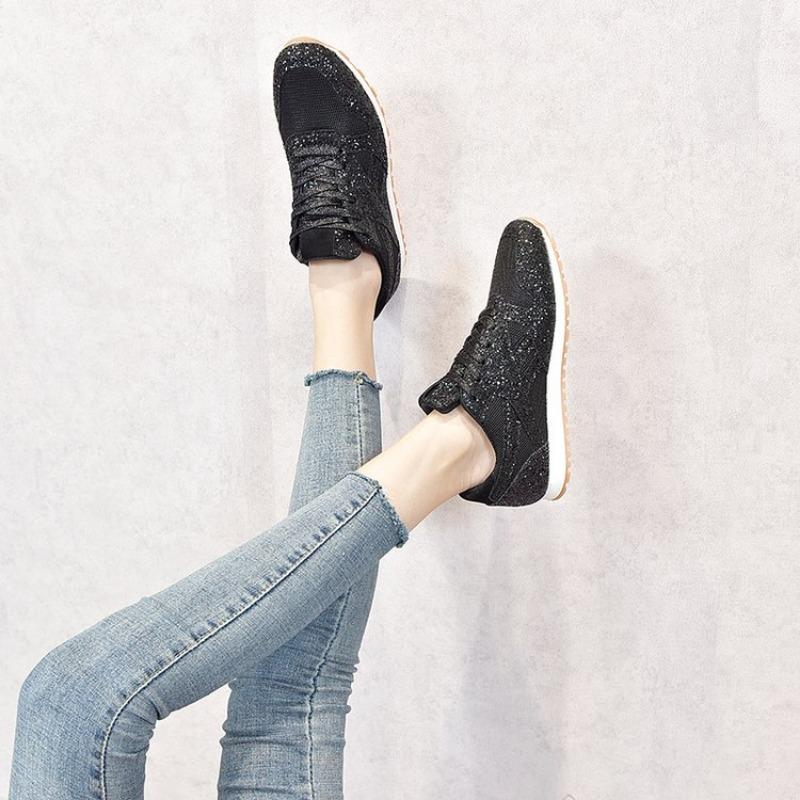 New Fall  Sequin Muffins and Breathable Lydiamond Platform Student Plus-size Women's Shoes Zapatillas De Mujer Womens Shoes