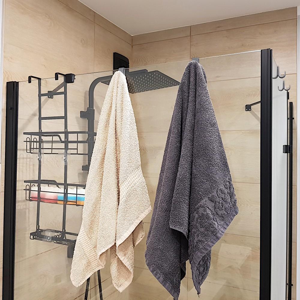 Set of 4 Shower Glass Hangers 8mm Gray