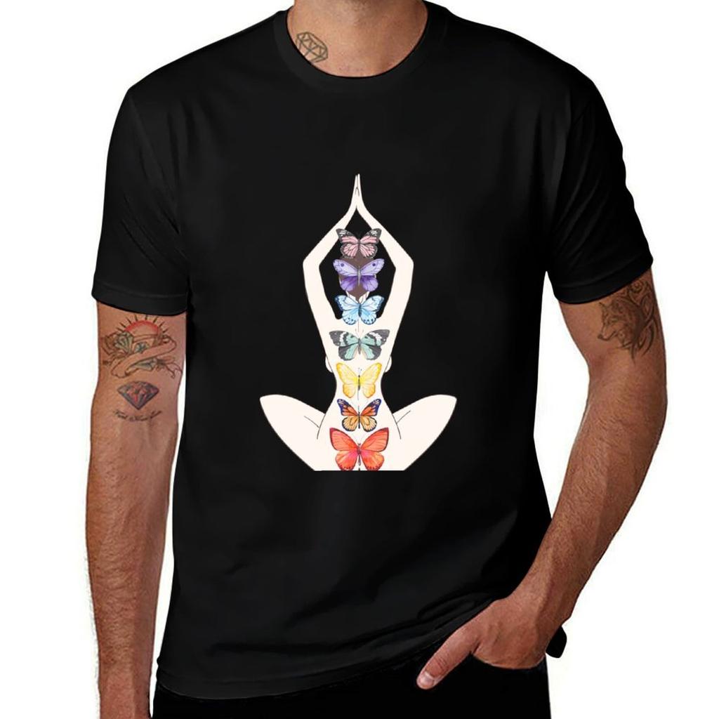 The Seven Chakras Color Chart Colorful Butterfly Tshirt Summer Fashion Casual Tee Shirt