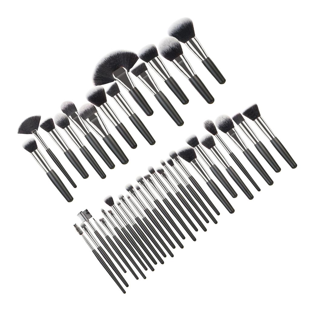 40 Stück Make-up Pinsel Set für Lidschatten Concealer Foundation Lippen Weicher Holzgriff Kosmetikpinsel