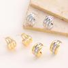 Simplicity Smooth C-Shaped Multi-Layer Earrings for Women Ladies Personalized Texture High-End Stud Earrings Jewelry Accessories