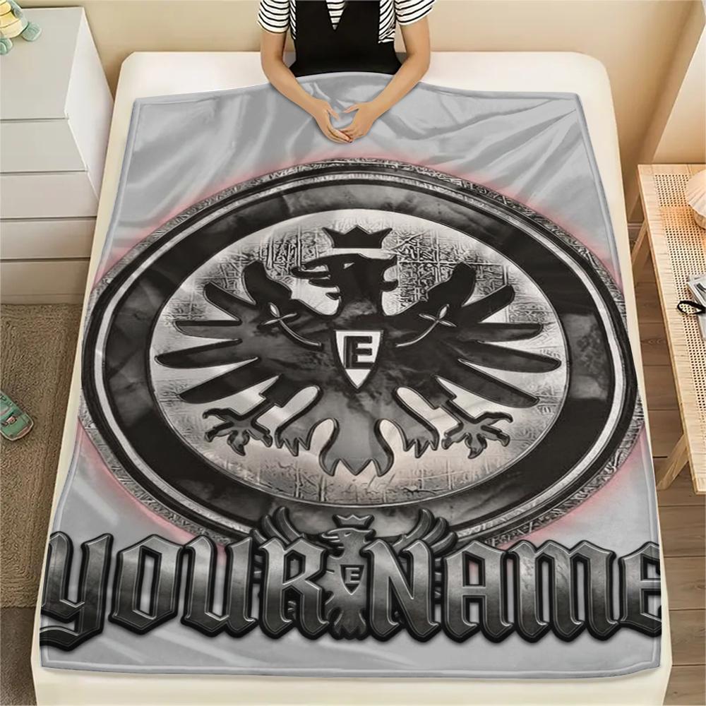 1 Stück Personalisierte Eintracht Frankfurt Muster Flanell Decke Geeignet für Alle Jahreszeiten für Heimdekoration Wärme und Komfort Geschenke Feiertagsgeschenk